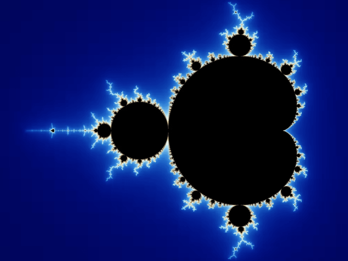 Visualización abstracta de un fractal, representando la complejidad matemática