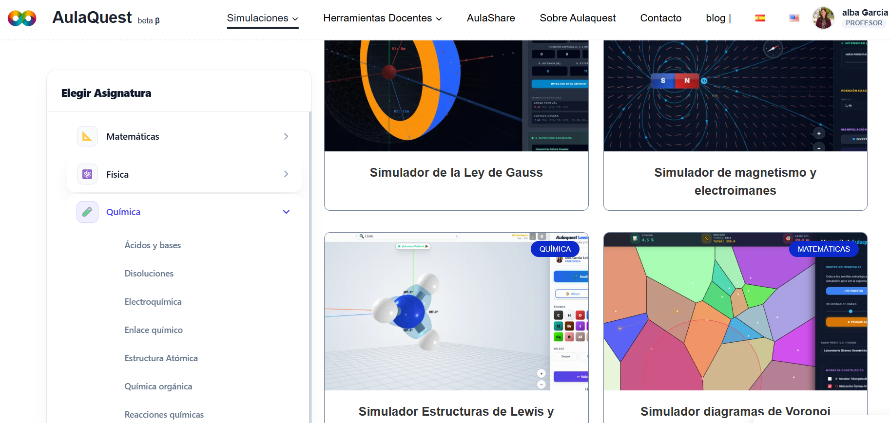 Proyectar simulación en aula